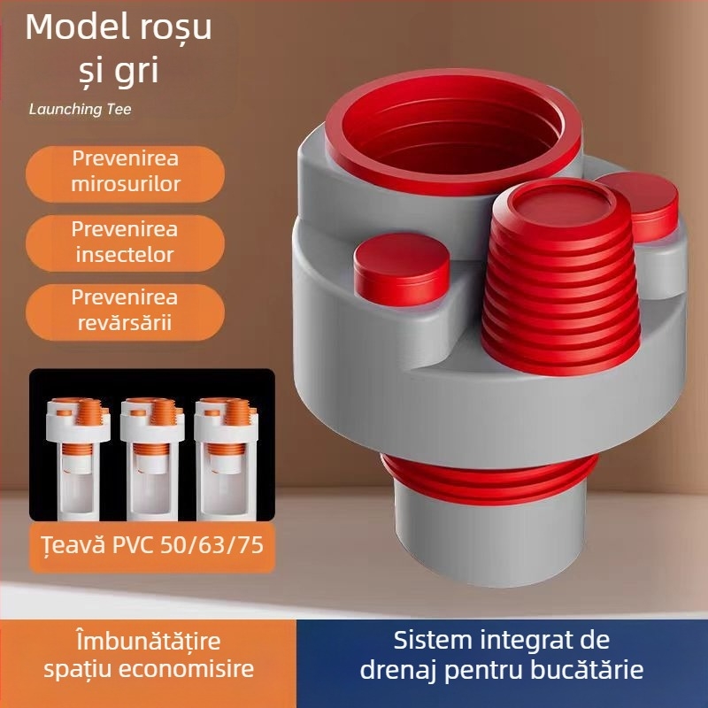 Filtru deodorare cu cinci căi pentru canalizarea bucătăriei — Tip A, ABS, Anyi, stil modern minimalist