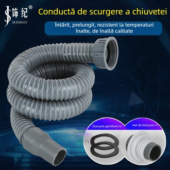 Scurgere chiuvetă de bucătărie cu extensie a țevii de scurgere și furtun anti miros (Chiuvetă cu un bazin; Extensie țevi; Furtun anti miros)