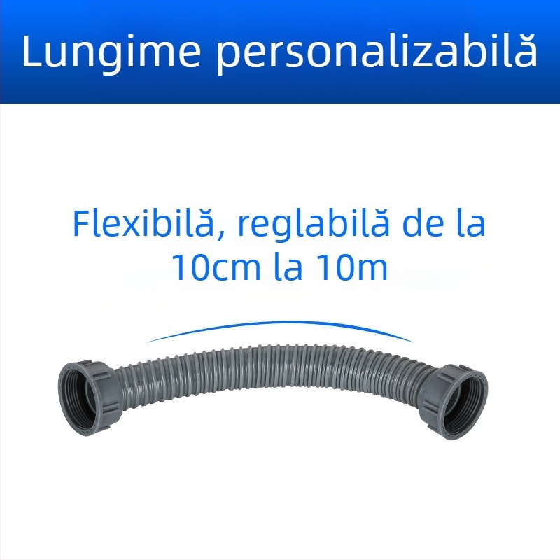 Scurgere chiuvetă de bucătărie cu extensie a țevii de scurgere și furtun anti miros (Chiuvetă cu un bazin; Extensie țevi; Furtun anti miros)