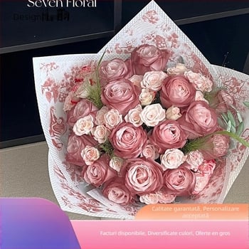 Hârtie pentru ambalarea buchetelor | Material: hârtie cu pene | Ambalare realizată manual | Ambalaj exterior | Produse în stoc