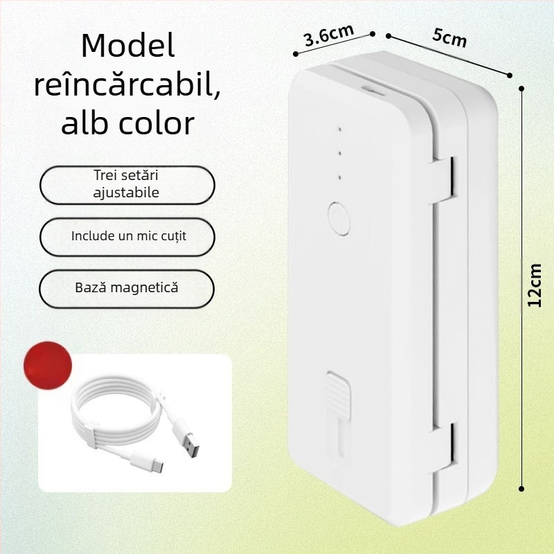 Mașină portabilă de sigilat pentru ambalarea alimentelor, carcasă din plastic ABS, greutate 170 g, capacitate 1001-1500 ml, model Nouă generații, Personalizabilă