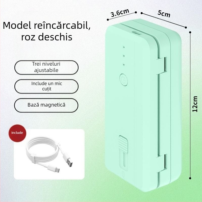 Mașină portabilă de sigilat pentru ambalarea alimentelor, carcasă din plastic ABS, greutate 170 g, capacitate 1001-1500 ml, model Nouă generații, Personalizabilă