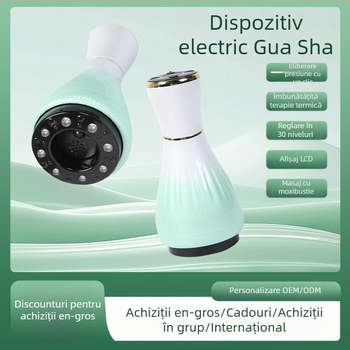 Dispozitiv electric de masaj Gua Sha cu ventuze și moxibustie (alimentare USB, control prin buton, model MK-A, interval 0–48°C, ABS)