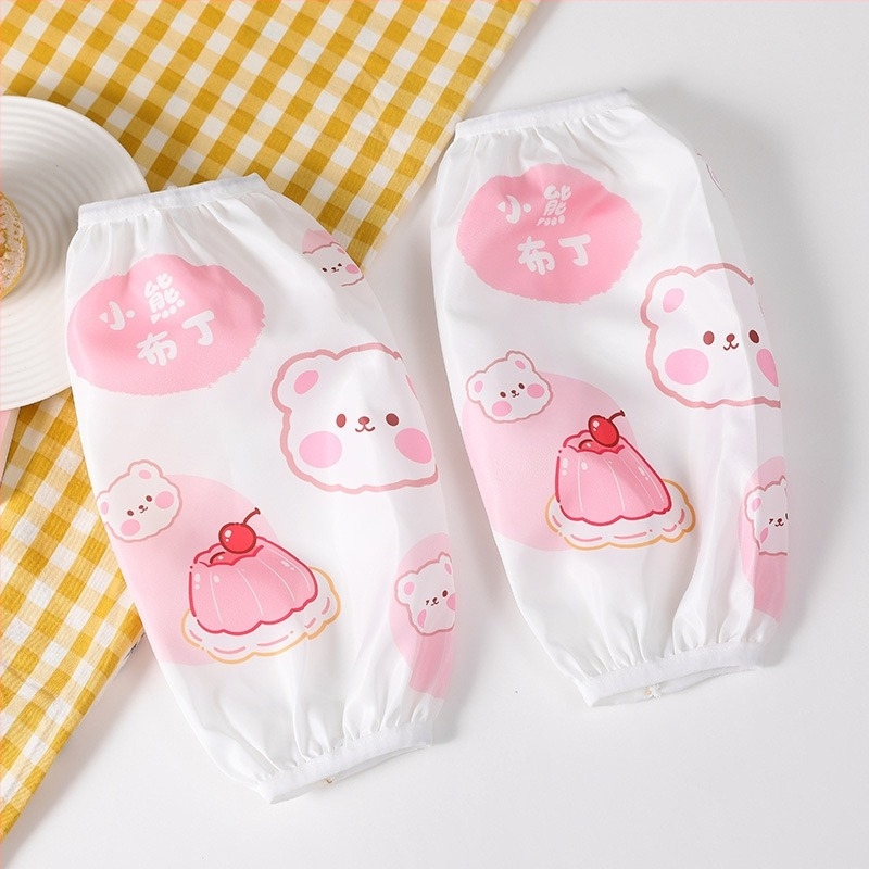 Manșete impermeabile cu imprimeu desen animat pentru copii – pentru bucătărie, lavabile, rezistente la pete, 3–13 ani.