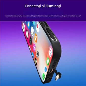 Carcasă cu LED pentru notificare apel pentru iPhone 16 Pro Max, control vocal, antiderapantă și rezistentă la uzură, în șapte culori