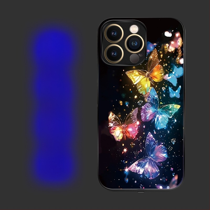 Carcasă cu LED pentru notificare apel pentru iPhone 16 Pro Max, control vocal, antiderapantă și rezistentă la uzură, în șapte culori