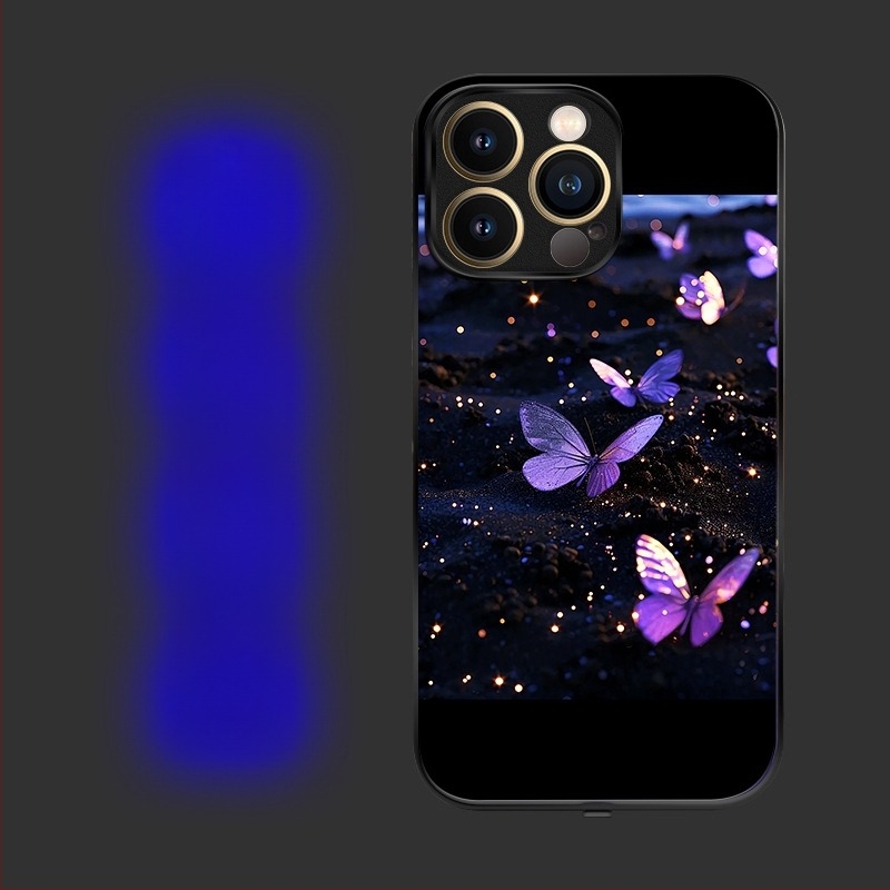 Carcasă cu LED pentru notificare apel pentru iPhone 16 Pro Max, control vocal, antiderapantă și rezistentă la uzură, în șapte culori