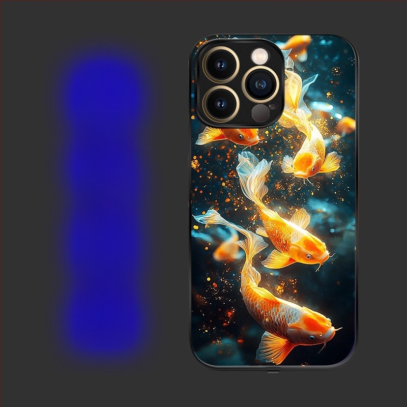 Carcasă cu LED pentru notificare apel pentru iPhone 16 Pro Max, control vocal, antiderapantă și rezistentă la uzură, în șapte culori