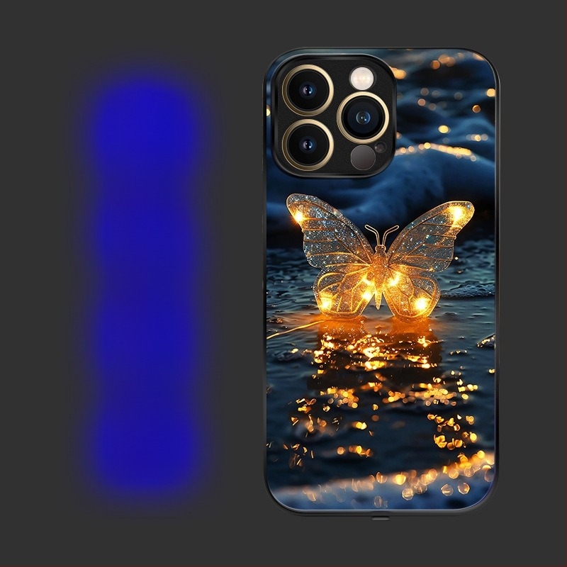 Carcasă cu LED pentru notificare apel pentru iPhone 16 Pro Max, control vocal, antiderapantă și rezistentă la uzură, în șapte culori
