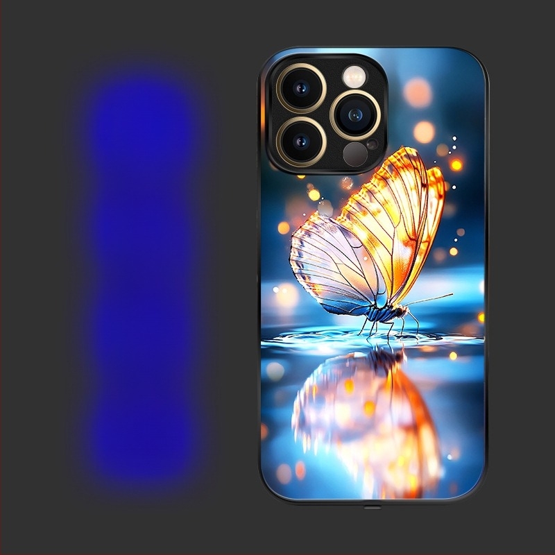 Carcasă cu LED pentru notificare apel pentru iPhone 16 Pro Max, control vocal, antiderapantă și rezistentă la uzură, în șapte culori