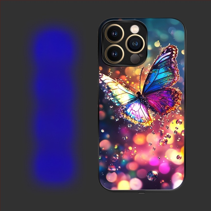 Carcasă cu LED pentru notificare apel pentru iPhone 16 Pro Max, control vocal, antiderapantă și rezistentă la uzură, în șapte culori