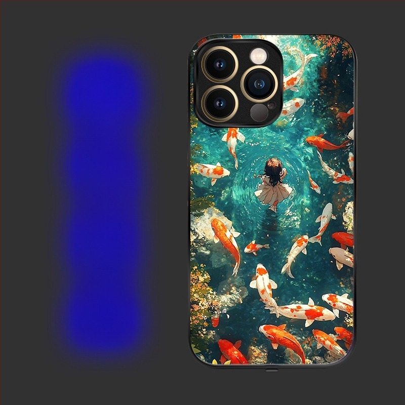Carcasă cu LED pentru notificare apel pentru iPhone 16 Pro Max, control vocal, antiderapantă și rezistentă la uzură, în șapte culori