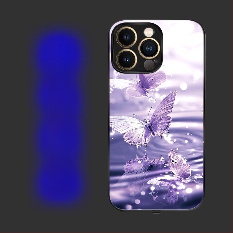 Carcasă cu LED pentru notificare apel pentru iPhone 16 Pro Max, control vocal, antiderapantă și rezistentă la uzură, în șapte culori