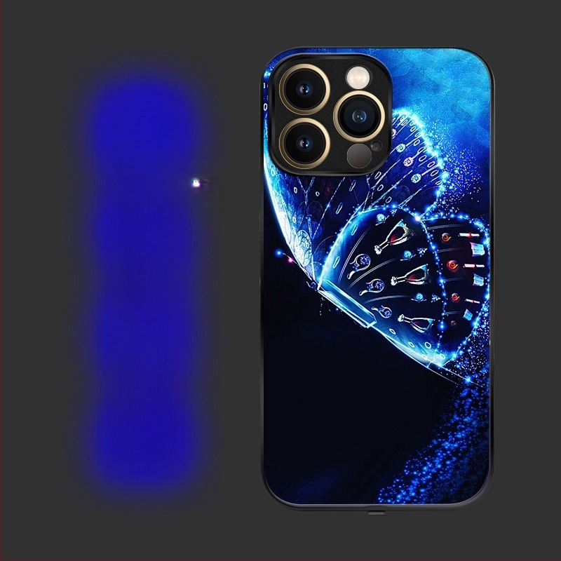 Carcasă cu LED pentru notificare apel pentru iPhone 16 Pro Max, control vocal, antiderapantă și rezistentă la uzură, în șapte culori