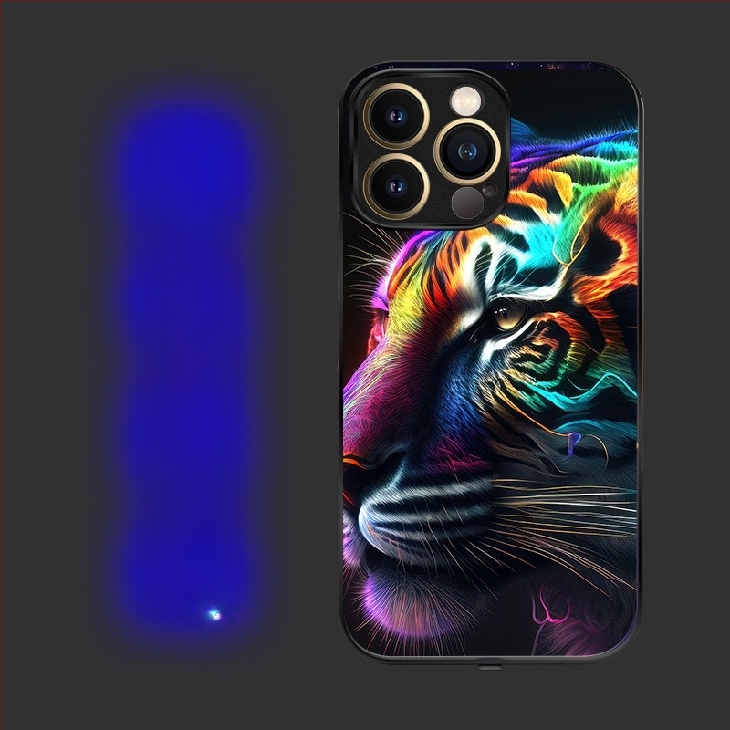 Carcasă cu LED pentru notificare apel pentru iPhone 16 Pro Max, control vocal, antiderapantă și rezistentă la uzură, în șapte culori