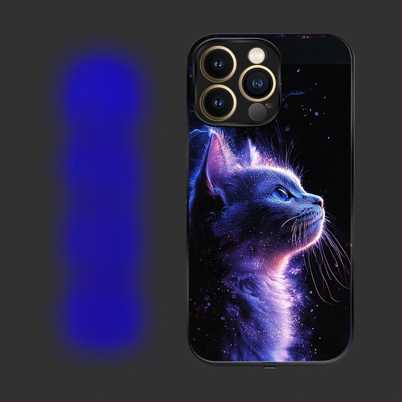 Carcasă cu LED pentru notificare apel pentru iPhone 16 Pro Max, control vocal, antiderapantă și rezistentă la uzură, în șapte culori