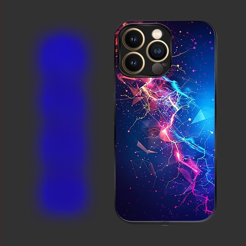 Carcasă cu LED pentru notificare apel pentru iPhone 16 Pro Max, control vocal, antiderapantă și rezistentă la uzură, în șapte culori