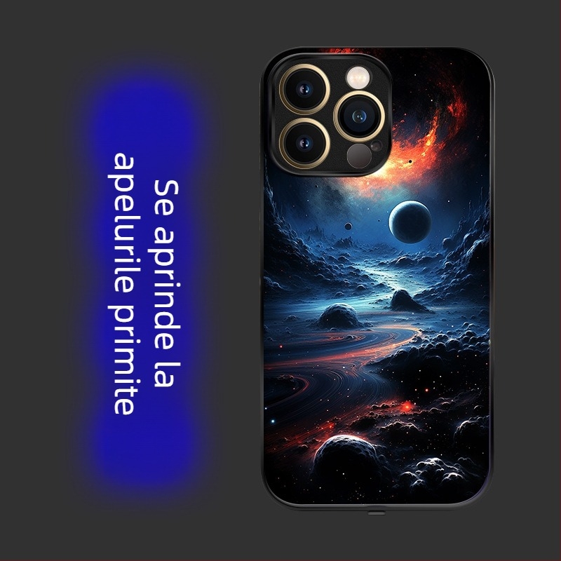 Carcasă cu LED pentru notificare apel pentru iPhone 16 Pro Max, control vocal, antiderapantă și rezistentă la uzură, în șapte culori