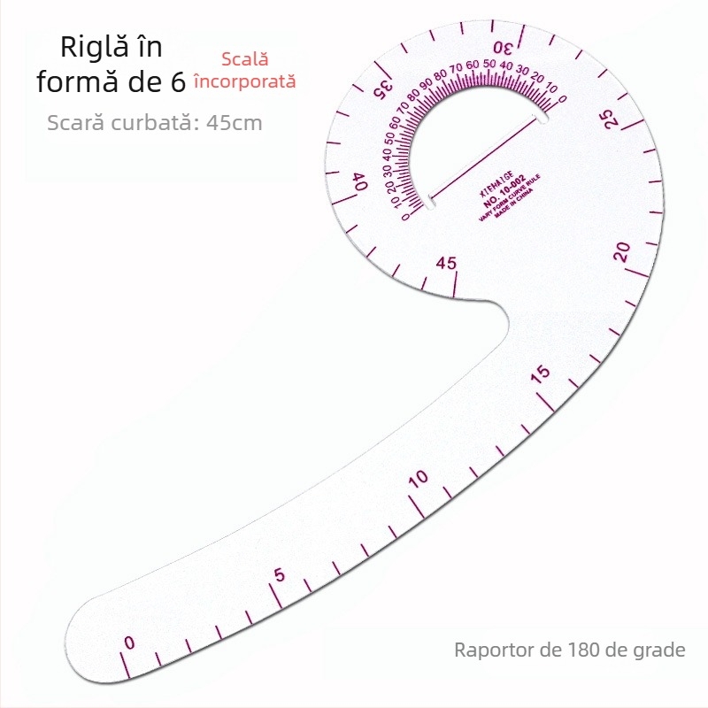 Set rigle croitoare pentru îmbrăcăminte cu scară încorporată, din plastic, include placă în formă de L și ghidaje de curbă