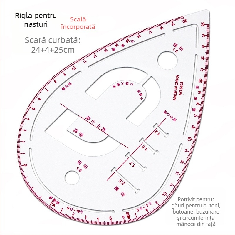 Set rigle croitoare pentru îmbrăcăminte cu scară încorporată, din plastic, include placă în formă de L și ghidaje de curbă