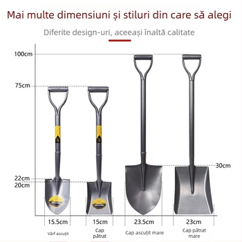 Lopată din oțel mangan, monobloc pentru săpat