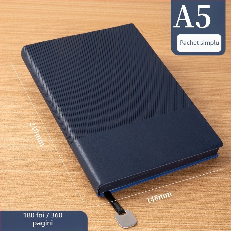 Caiet cu copertă din piele moale, legare cusută, hârtie Forest, 80 g/m², 200–300 de pagini