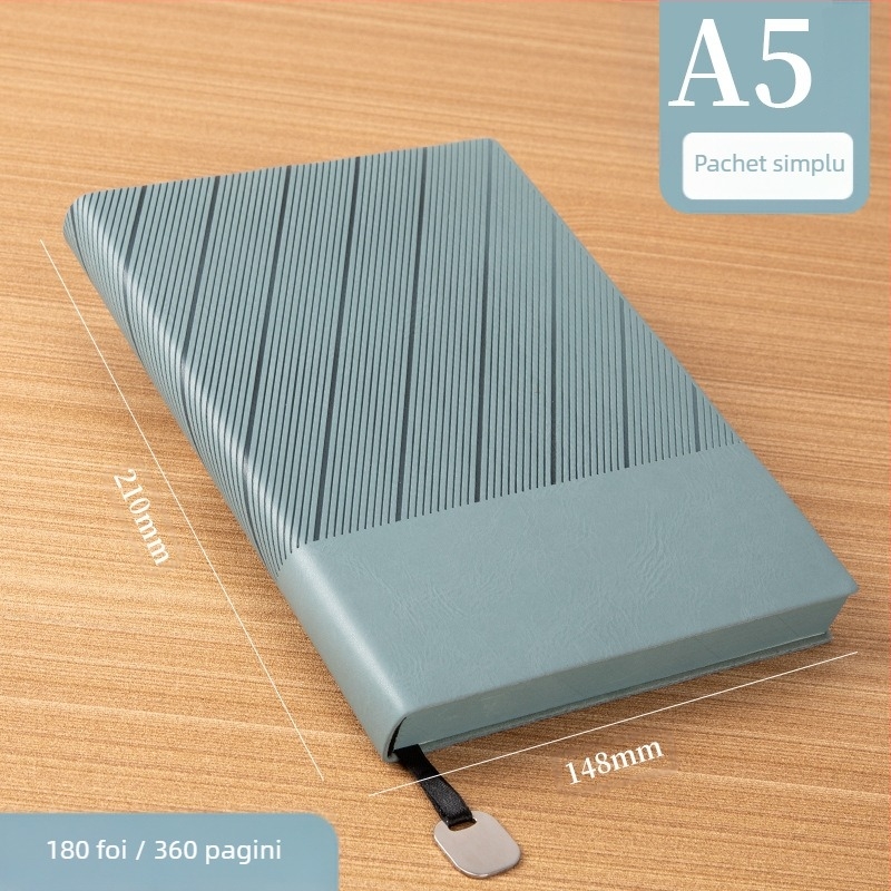 Caiet cu copertă din piele moale, legare cusută, hârtie Forest, 80 g/m², 200–300 de pagini