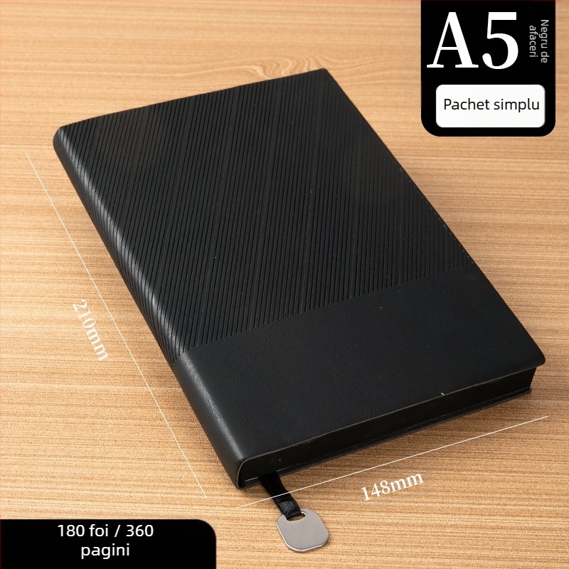 Caiet cu copertă din piele moale, legare cusută, hârtie Forest, 80 g/m², 200–300 de pagini