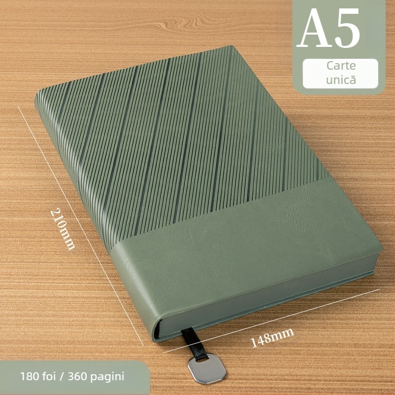 Caiet cu copertă din piele moale, legare cusută, hârtie Forest, 80 g/m², 200–300 de pagini