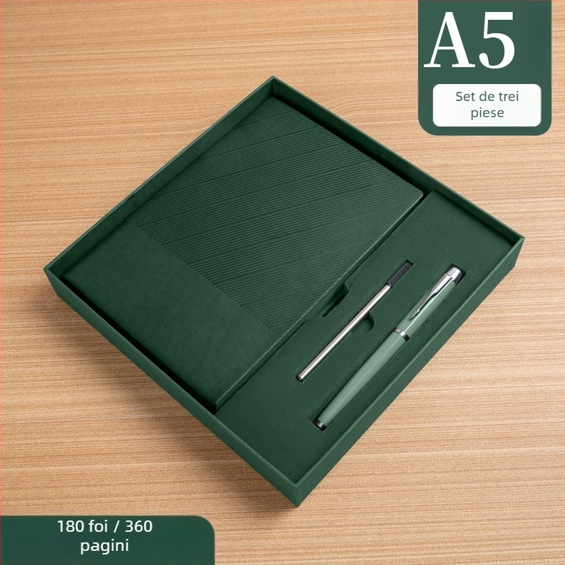 Caiet cu copertă din piele moale, legare cusută, hârtie Forest, 80 g/m², 200–300 de pagini