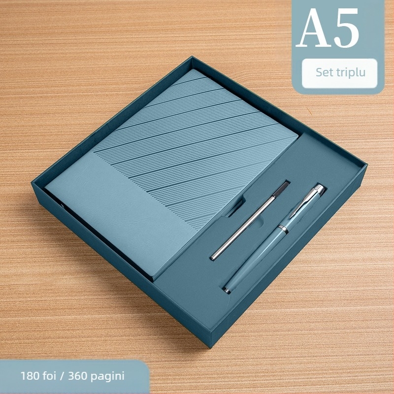 Caiet cu copertă din piele moale, legare cusută, hârtie Forest, 80 g/m², 200–300 de pagini