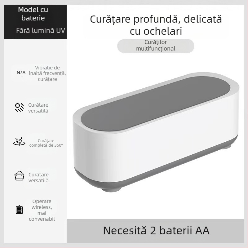 Curățător de ochelari - funcționare mecanică, alimentare USB, capacitate 301-500 ml, bază din PP, curățător cu abur