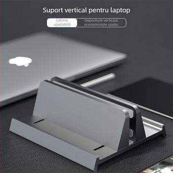 Suport vertical pentru laptop, aliaj de aluminiu, 546 g, potrivit pentru majoritatea notebook-urilor, tip masă