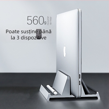Suport vertical pentru laptop, aliaj de aluminiu, 546 g, potrivit pentru majoritatea notebook-urilor, tip masă