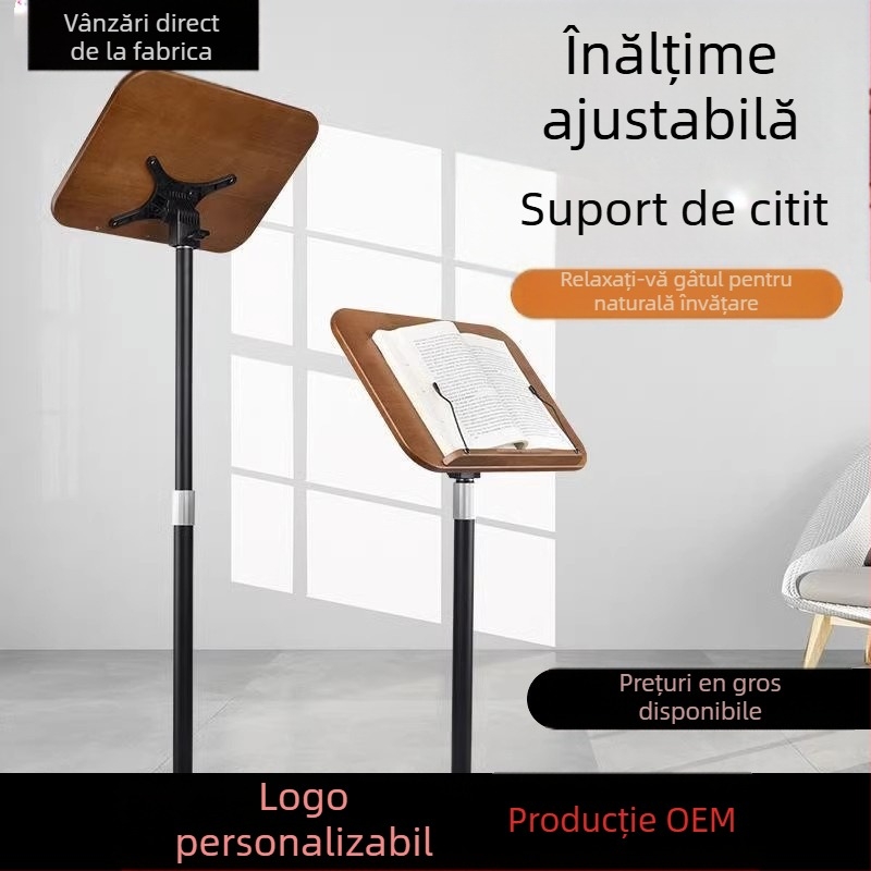 Stativ de muzică din lemn masiv, înălțime reglabilă, potrivit pentru diferite instrumente muzicale - Maner