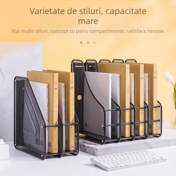 Suport metal pentru fișiere – organizator de birou, montaj cvadruplu, model Quadruple Assembly