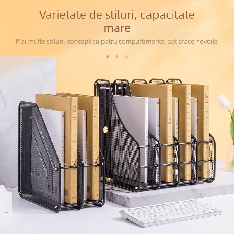 Suport metal pentru fișiere – organizator de birou, montaj cvadruplu, model Quadruple Assembly