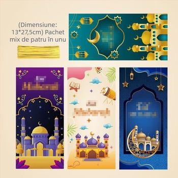 Geantă pentru bomboane lunare cu temă Stele-Lună – Geantă cadou pentru petreceri, Proces gravură, Material PP, Stil desen animat, 50 sârme de legare, Logo tipărit