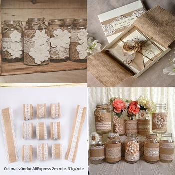 Rolă de dantelă din iută pentru proiecte DIY - Bandă de dantelă pentru îmbrăcăminte - Zhenyue Accessories