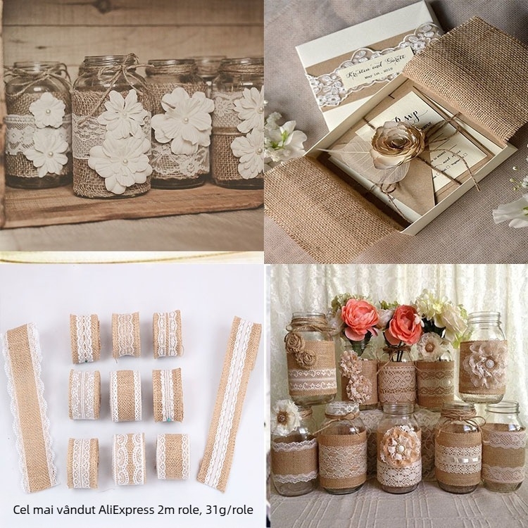 Rolă de dantelă din iută pentru proiecte DIY - Bandă de dantelă pentru îmbrăcăminte - Zhenyue Accessories