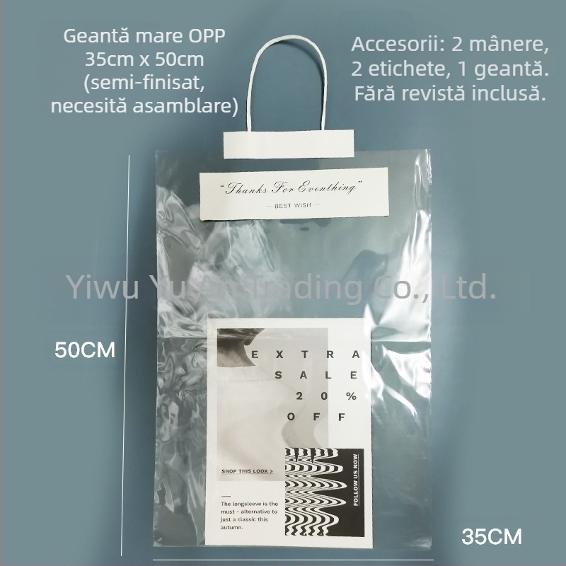 Pungi OPP pentru buchete, disponibile imediat, ambalaj final, tehnică de lipire, 10 bucăți