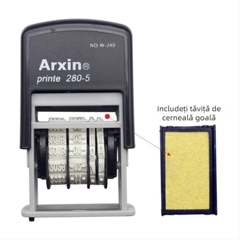 Ștampilă de dată — retur de cerneală; imprimare a datei cu cerneală înapoi (Material: Plastic; Formă: Imprimare a datei; Utilizare: Imprimare a datei; Caracteristici: Întoarcere cerneală)