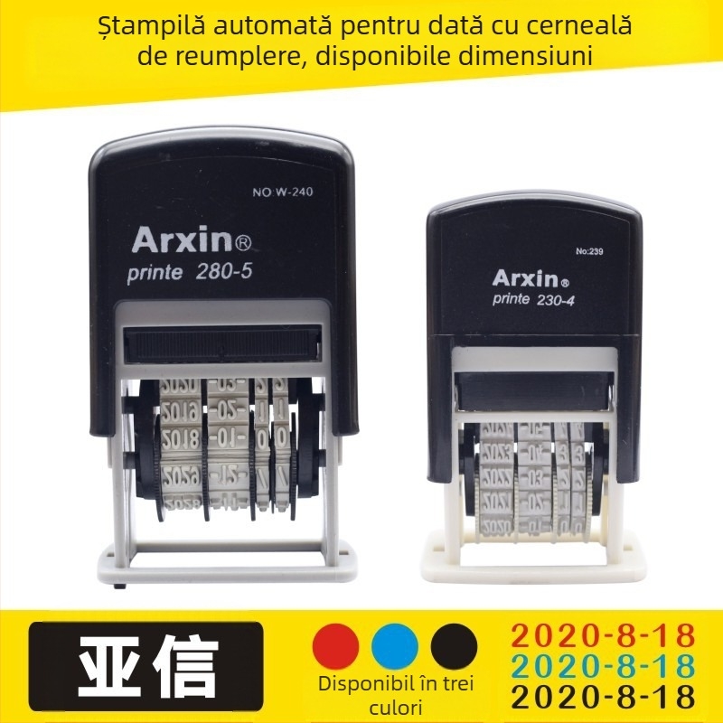 Ștampilă de dată — retur de cerneală; imprimare a datei cu cerneală înapoi (Material: Plastic; Formă: Imprimare a datei; Utilizare: Imprimare a datei; Caracteristici: Întoarcere cerneală)