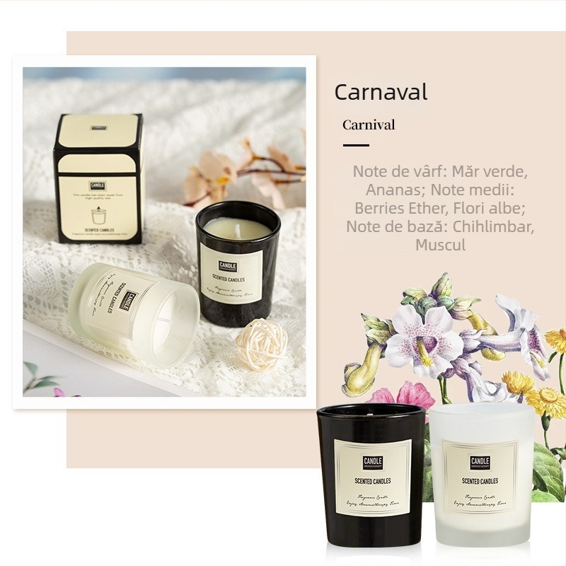 Lumânare aromaterapeutică din ceară de soia, lucrată manual, cilindrică, personalizare OEM