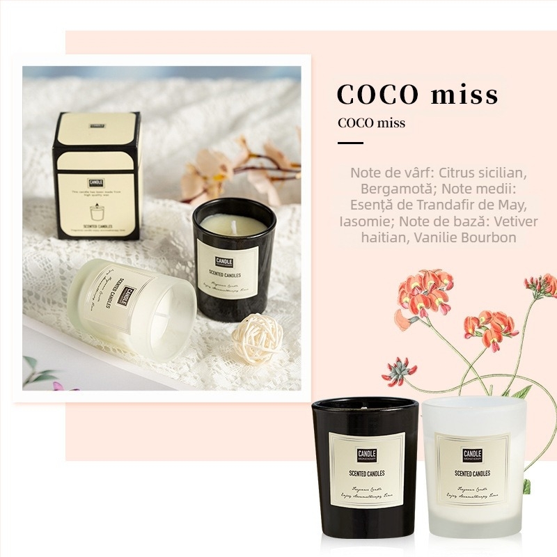 Lumânare aromaterapeutică din ceară de soia, lucrată manual, cilindrică, personalizare OEM