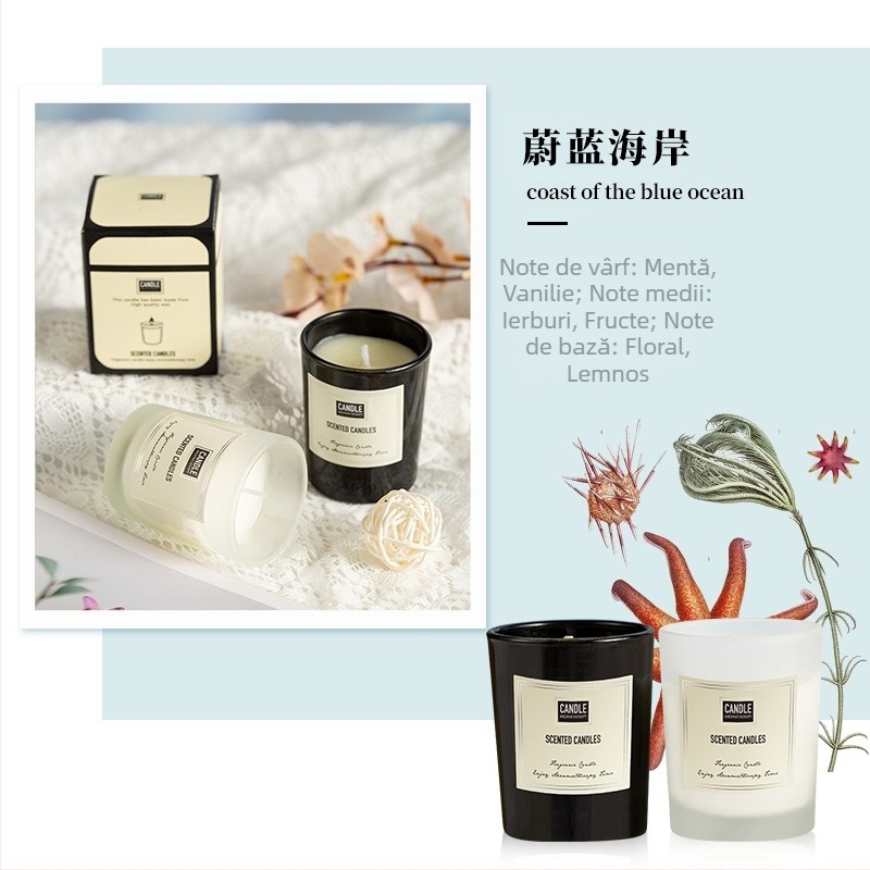 Lumânare aromaterapeutică din ceară de soia, lucrată manual, cilindrică, personalizare OEM