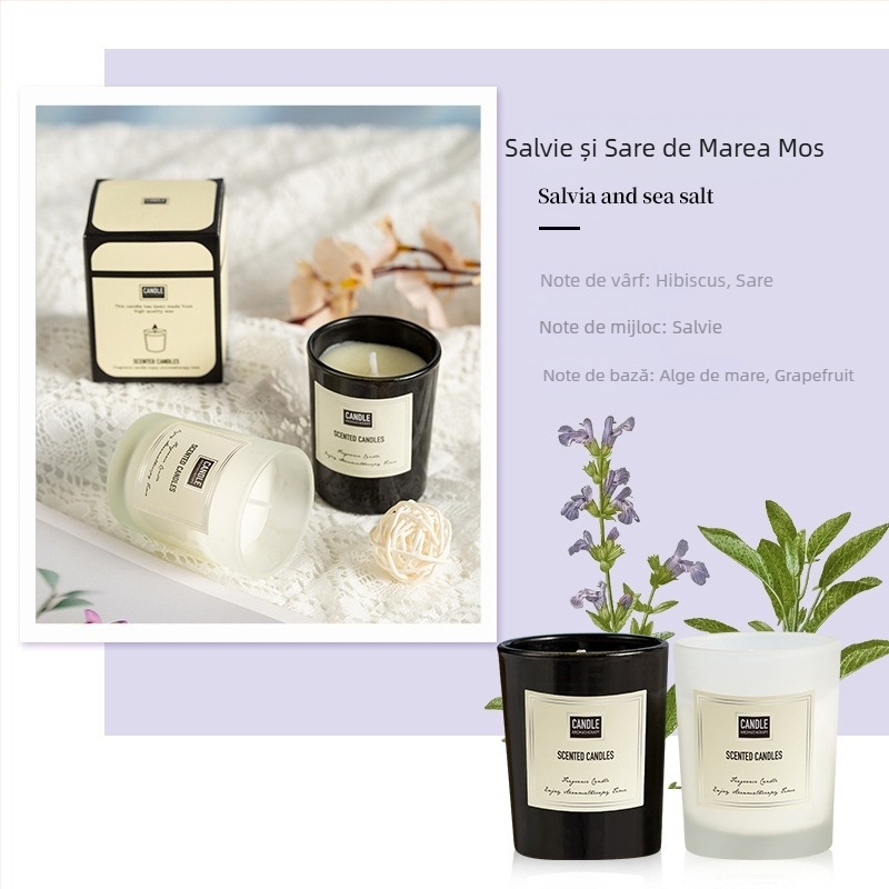 Lumânare aromaterapeutică din ceară de soia, lucrată manual, cilindrică, personalizare OEM