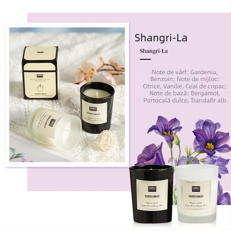 Lumânare aromaterapeutică din ceară de soia, lucrată manual, cilindrică, personalizare OEM