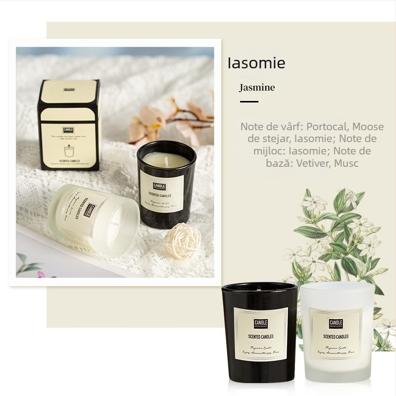 Lumânare aromaterapeutică din ceară de soia, lucrată manual, cilindrică, personalizare OEM