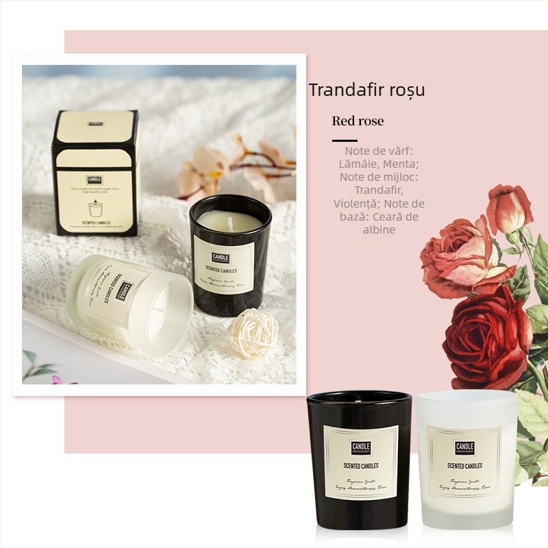 Lumânare aromaterapeutică din ceară de soia, lucrată manual, cilindrică, personalizare OEM